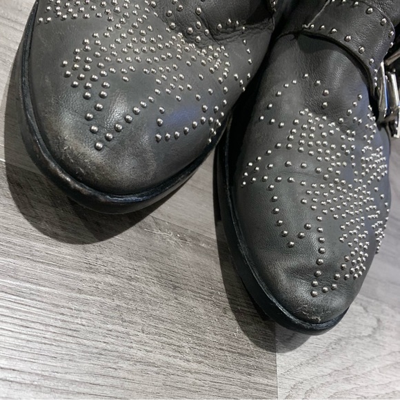 Chloé Susanna Short Boot in Grey / Silver Studs Size 38 1/2 - Picture 6 of 11